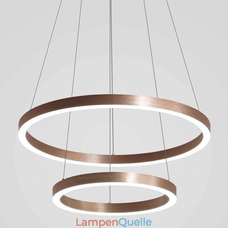 Pendelleuchte Zeichnung Handwerk 2 Ringe Lampe 60+40cm
