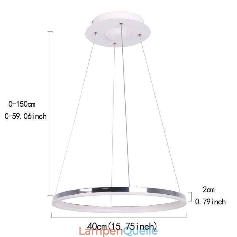 Moderne Pendelleuchte Acryl Kreis Lampe 40cm