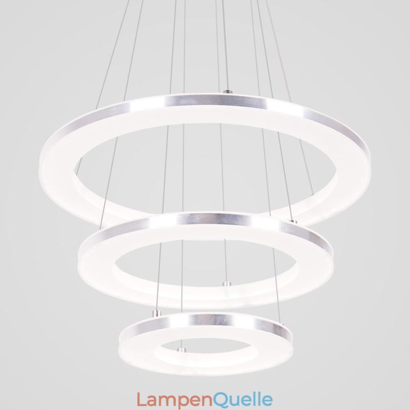 Moderne Pendelleuchte Acryl 3 Ringe Lampe 40+30+20cm