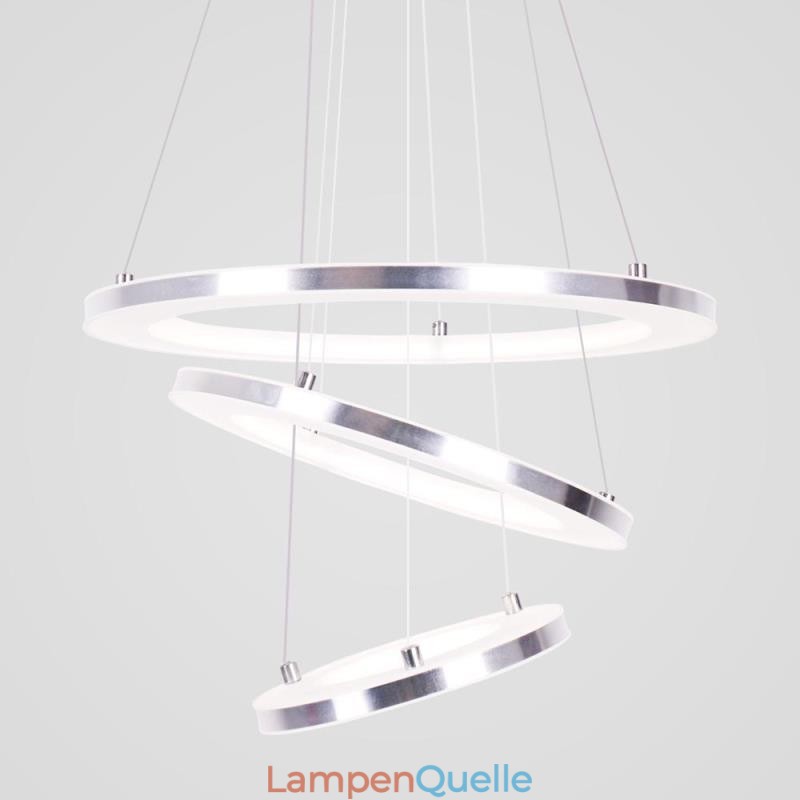 Moderne Pendelleuchte Acryl 3 Ringe Lampe 40+30+20cm
