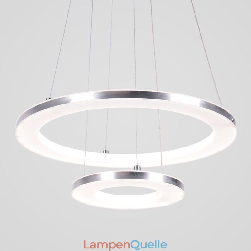 Moderne Pendelleuchte Acryl 2 Ringe Lampe 40+20cm