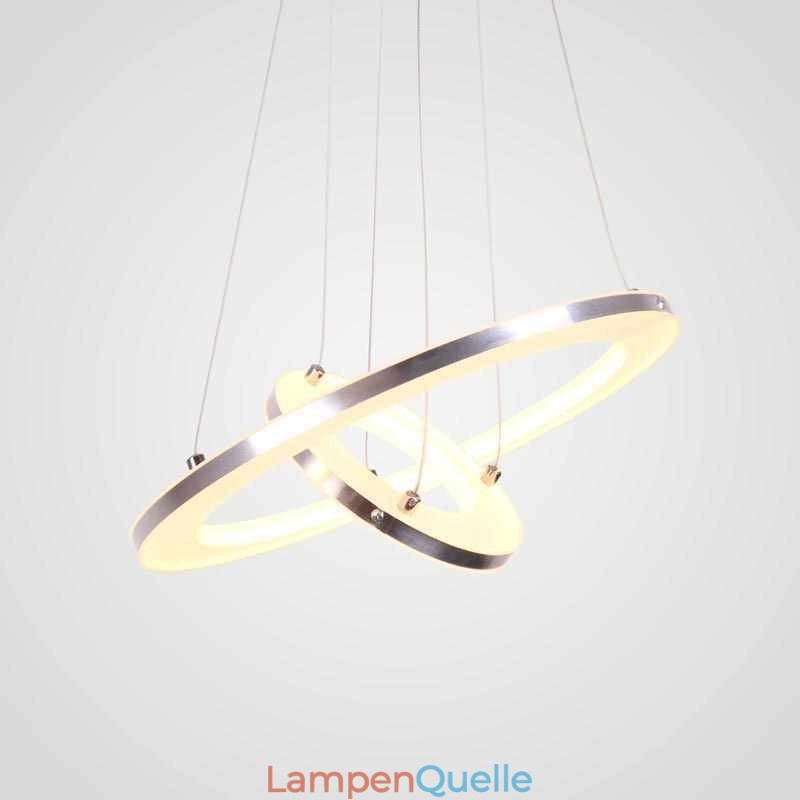 Moderne Pendelleuchte Acryl 2 Ringe Lampe 40+20cm