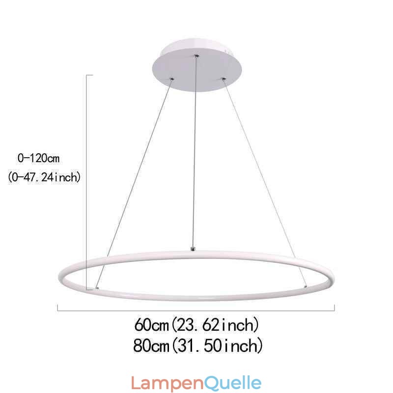Moderne Pendelleuchte Kreislampe 60cm 80cm
