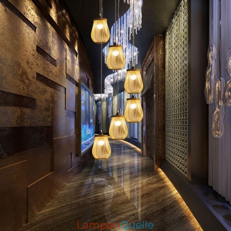 Hohlkäfig Pendelleuchte Moderne Bambus Pendelleuchte