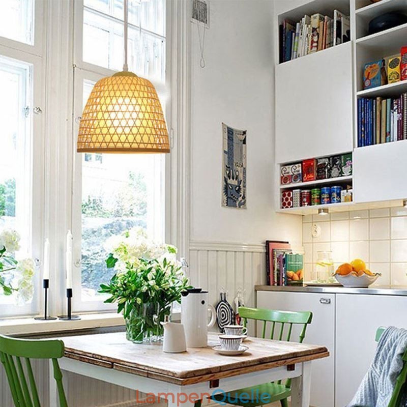 Visual Comfort Dome Bambus-Pendelleuchte