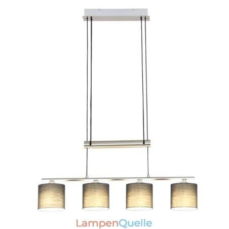 Moderne 4-flammige Pendelleuchte mit Stoffschirm, höhenverstellbar Moderne 4-flammige Pendelleuchte mit Stoffschirm, höhenverstellbar