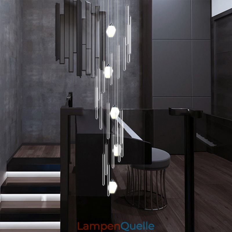 Cluster Pendelleuchte Moderne Große Anhänger Kristall Kronleuchter Duplex Treppe