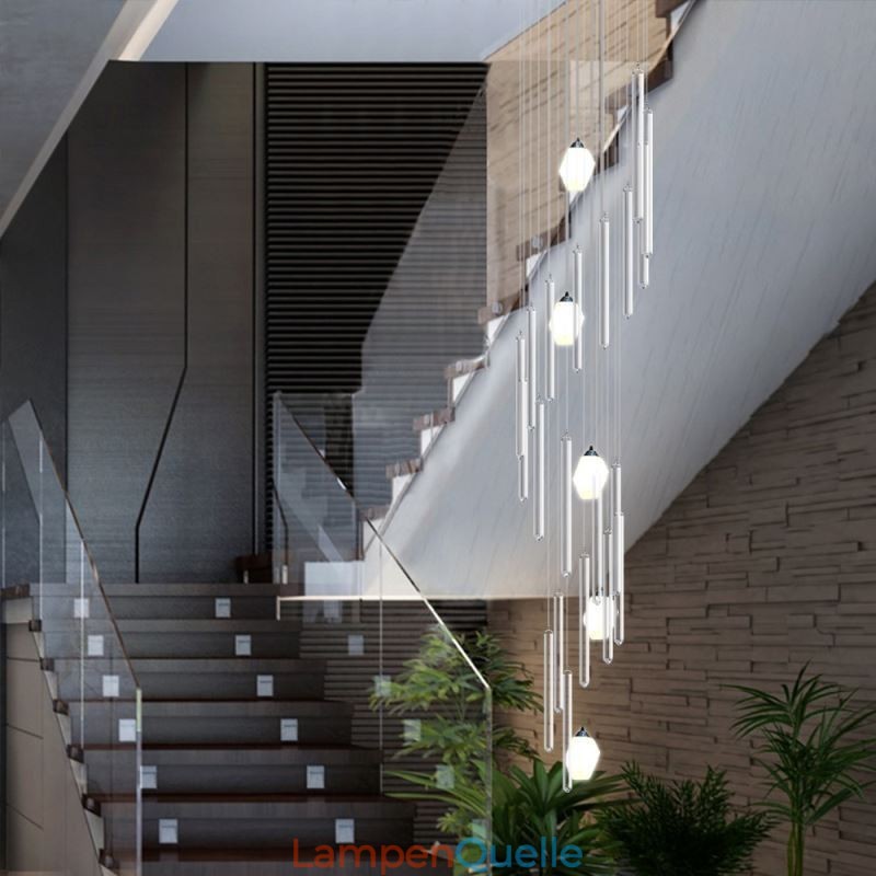 Cluster Pendelleuchte Moderne Große Anhänger Kristall Kronleuchter Duplex Treppe