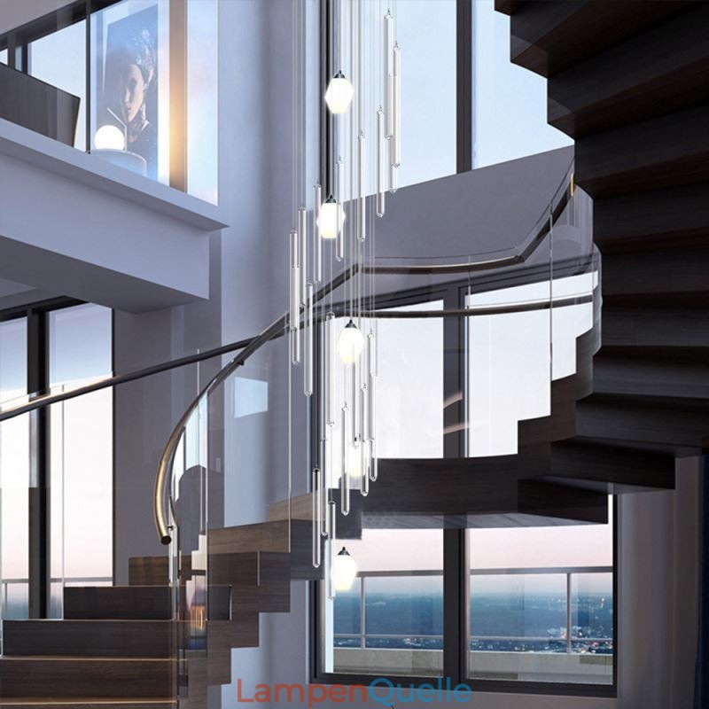 Cluster Pendelleuchte Moderne Große Anhänger Kristall Kronleuchter Duplex Treppe