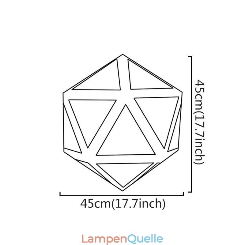 Geometrische Pendelleuchte in Rautenform, durchscheinendes 3D-Design