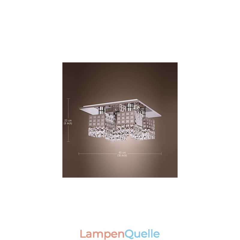 Kronleuchter Modern Kristall Edelstahl Wohnzimmer 4 Lichter