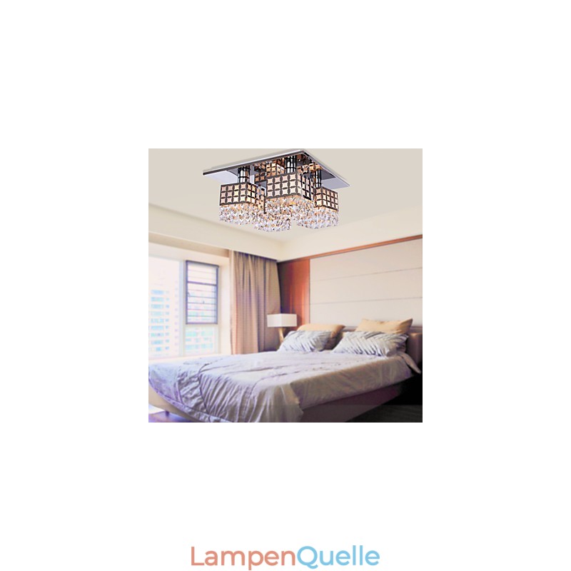 Kronleuchter Modern Kristall Edelstahl Wohnzimmer 4 Lichter