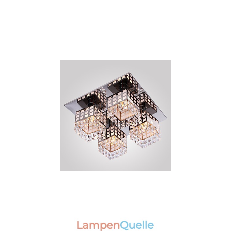 Kronleuchter Modern Kristall Edelstahl Wohnzimmer 4 Lichter