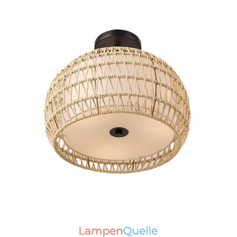 Deckenleuchte, rund, 32 cm, aus Papierseilstoff, 3 Lichter