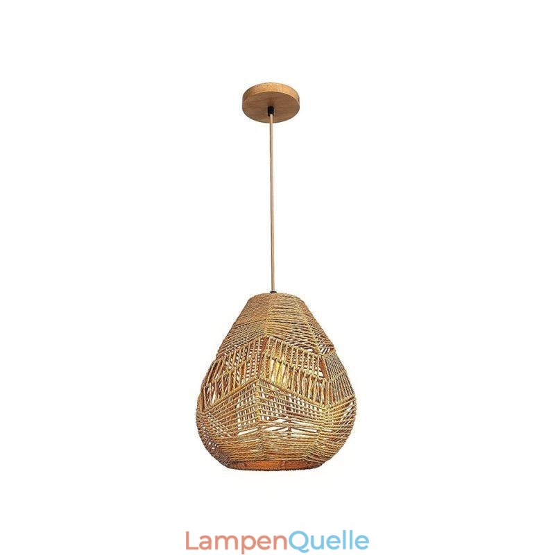 Nordische Retro Deckenleuchte Naturpapier Seil handgewebt Lampenschirm