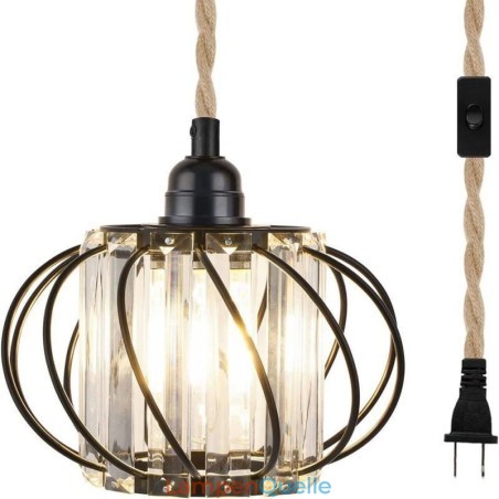 Retro Country Deckenleuchte Hanfseil Eisen Nachttisch Pendelleuchte mit Stecker Retro Country Deckenleuchte Hanfseil Eisen Nachttisch Pendelleuchte mit Stecker