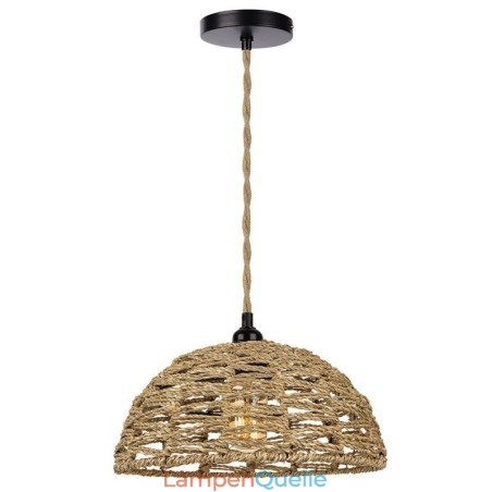 Pendelleuchte im Landhausstil, handgewebter Lampenschirm aus Papierseil, 30 cm Pendelleuchte im Landhausstil, handgewebter Lampenschirm aus Papierseil, 30 cm