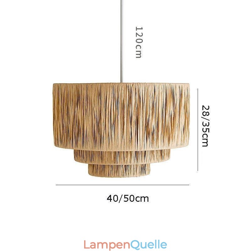 Country Retro Pendelleuchte Mehrschichtiges Papierseil Lampenschirm Deckenleuchte