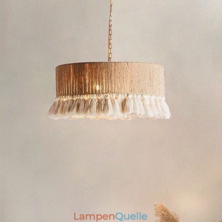 Retro Pendelleuchte Böhmischer Stil Hanfseil Quaste Deckenleuchte