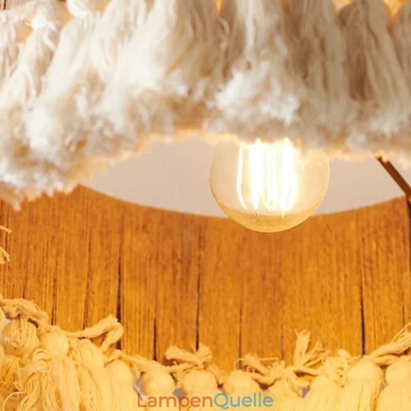 Retro Pendelleuchte Böhmischer Stil Hanfseil Quaste Deckenleuchte