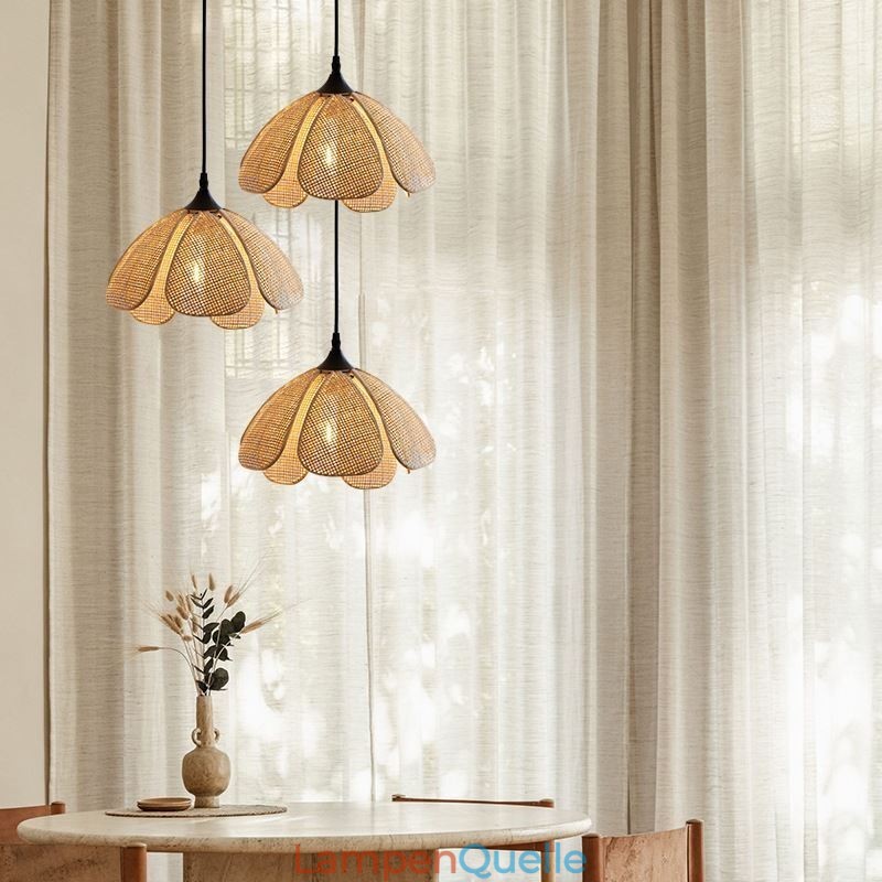 Rattan Pendelleuchte Retro Rattan Deckenleuchte
