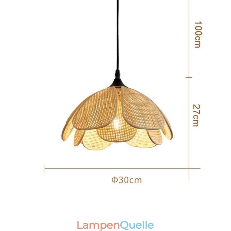 Rattan Pendelleuchte Retro Rattan Deckenleuchte
