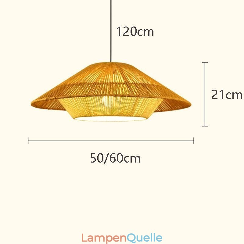 Hanfseil-Pendelleuchte, handgewebte Deckenleuchte