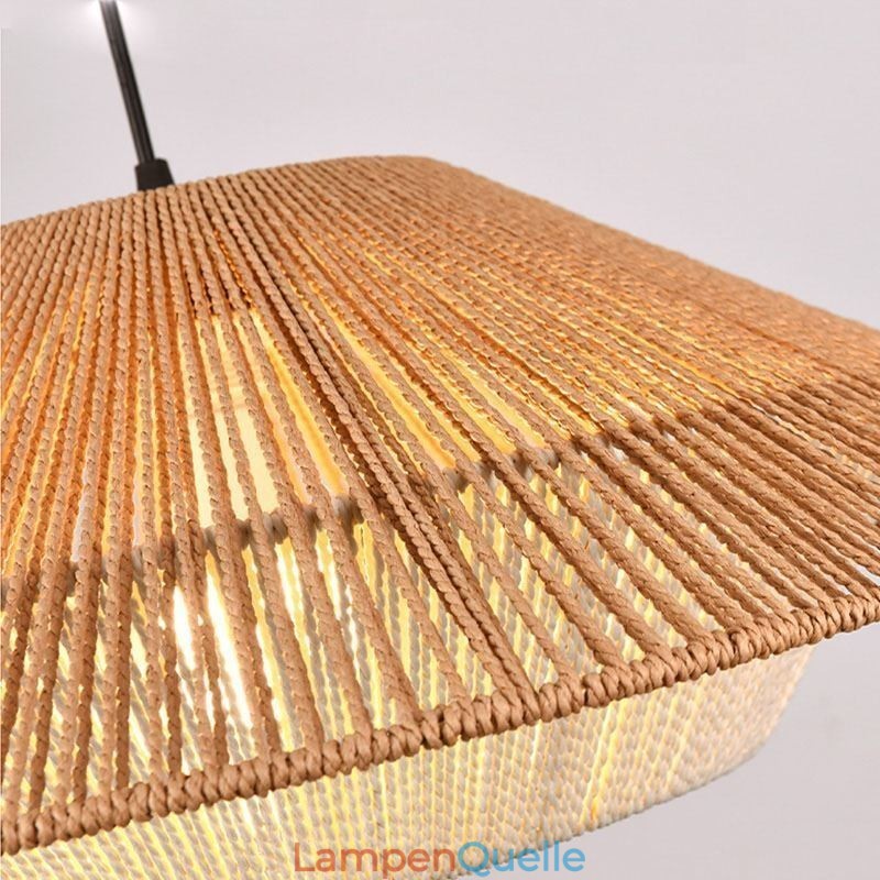 Hanfseil-Pendelleuchte, handgewebte Deckenleuchte