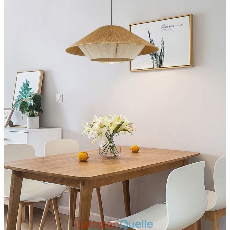 Hanfseil-Pendelleuchte, handgewebte Deckenleuchte