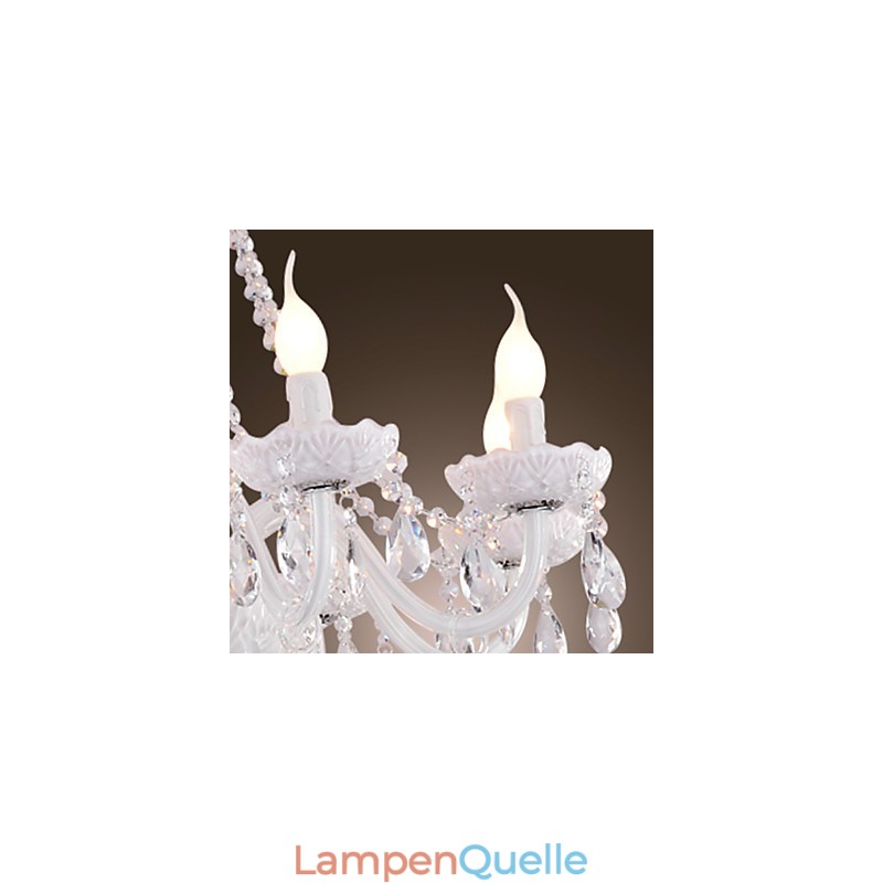 Kronleuchter Weiß Kristall Modern Living 8 Lichter