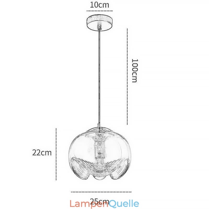 Staubblatt Glas Pendelleuchte Moderne minimalistische Schmiedeeisen Deckenleuchte