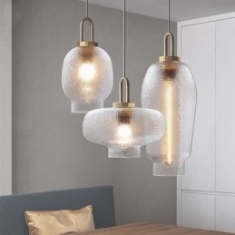 Milchglas Pendelleuchte Moderne minimalistische Schmiedeeisen Deckenleuchte