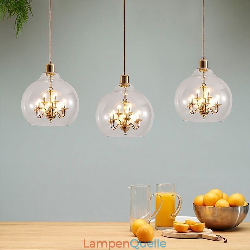 Glas Pendelleuchte Moderne Minimalistische Schmiedeeisen Deckenleuchte 9 Lichter