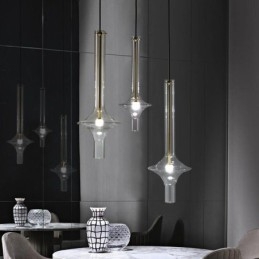 Glasröhre Pendelleuchte Moderne minimalistische Schmiedeeisen Deckenleuchte