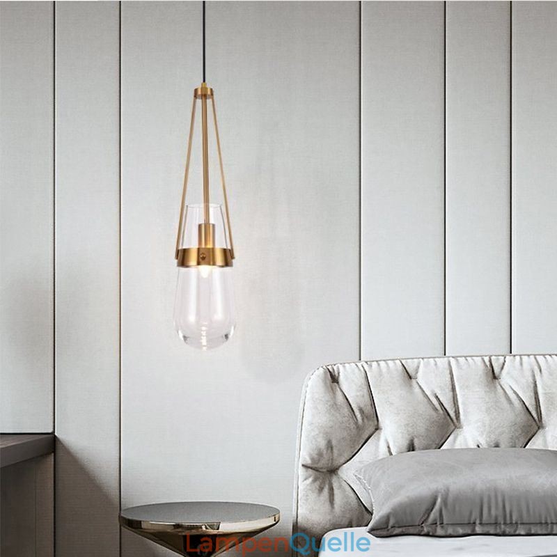 Wassertropfen Glas Pendelleuchte Moderne minimalistische Schmiedeeisen kleine Deckenleuchte