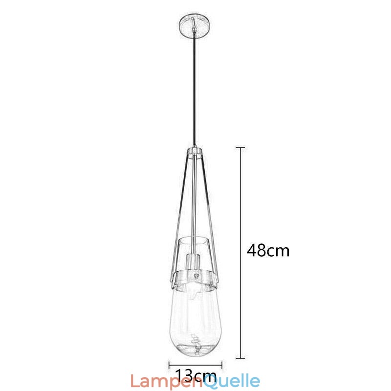 Wassertropfen Glas Pendelleuchte Moderne minimalistische Schmiedeeisen kleine Deckenleuchte