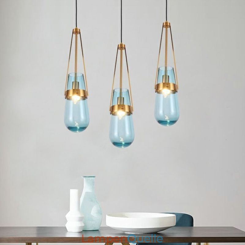 Wassertropfen Glas Pendelleuchte Moderne minimalistische Schmiedeeisen kleine Deckenleuchte