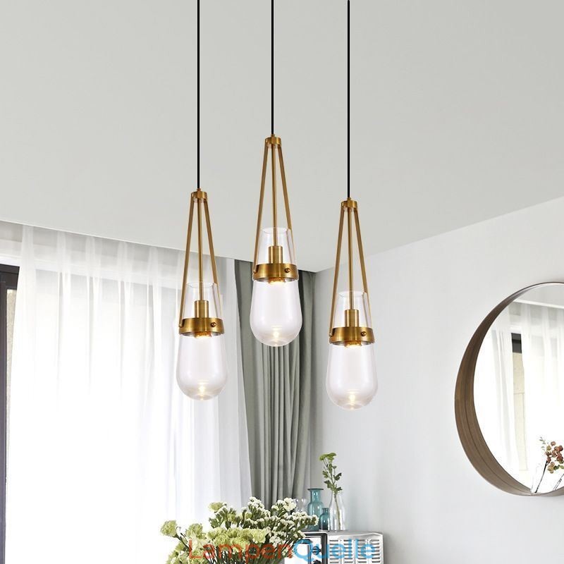 Wassertropfen Glas Pendelleuchte Moderne minimalistische Schmiedeeisen kleine Deckenleuchte