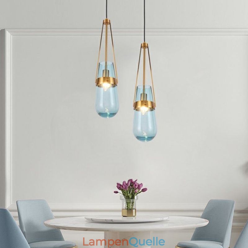 Wassertropfen Glas Pendelleuchte Moderne minimalistische Schmiedeeisen kleine Deckenleuchte