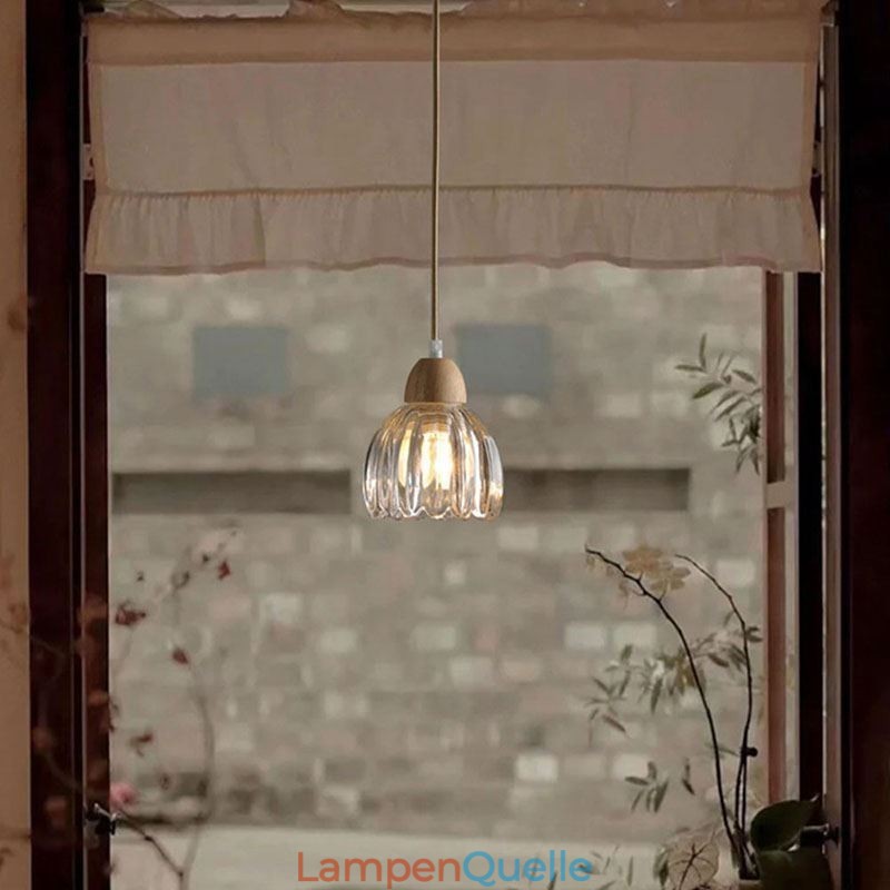 Glas Pendelleuchte Retro Pastoralen Stil Insel Deckenleuchte Gummi Holz Dekorative Lampe