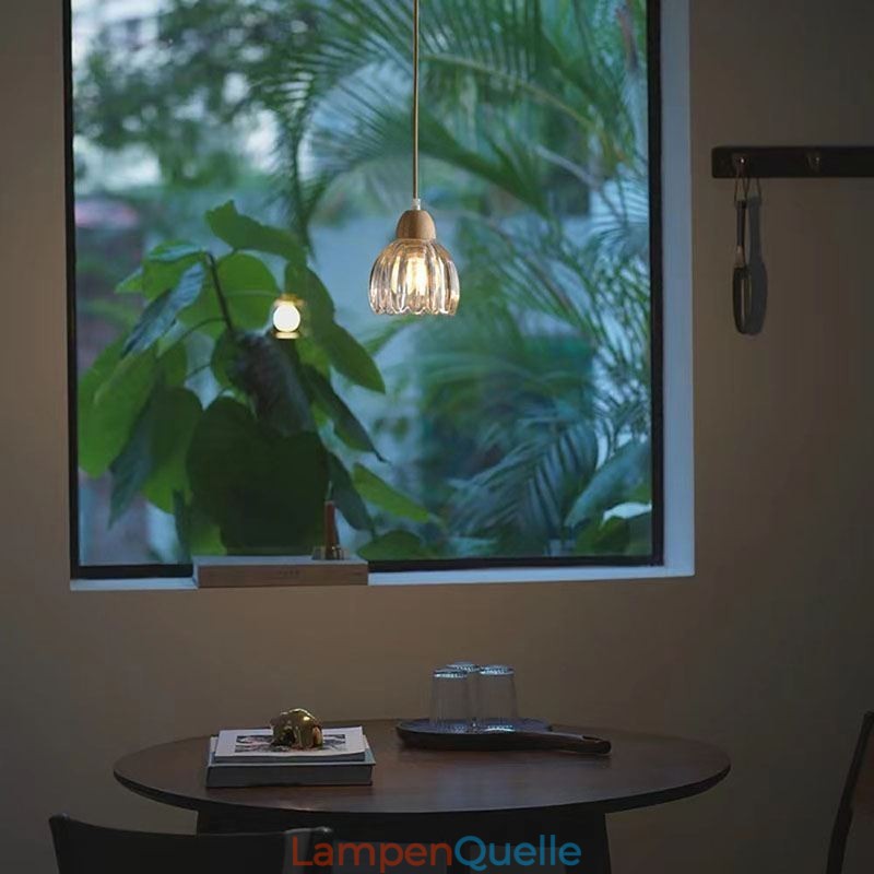Glas Pendelleuchte Retro Pastoralen Stil Insel Deckenleuchte Gummi Holz Dekorative Lampe