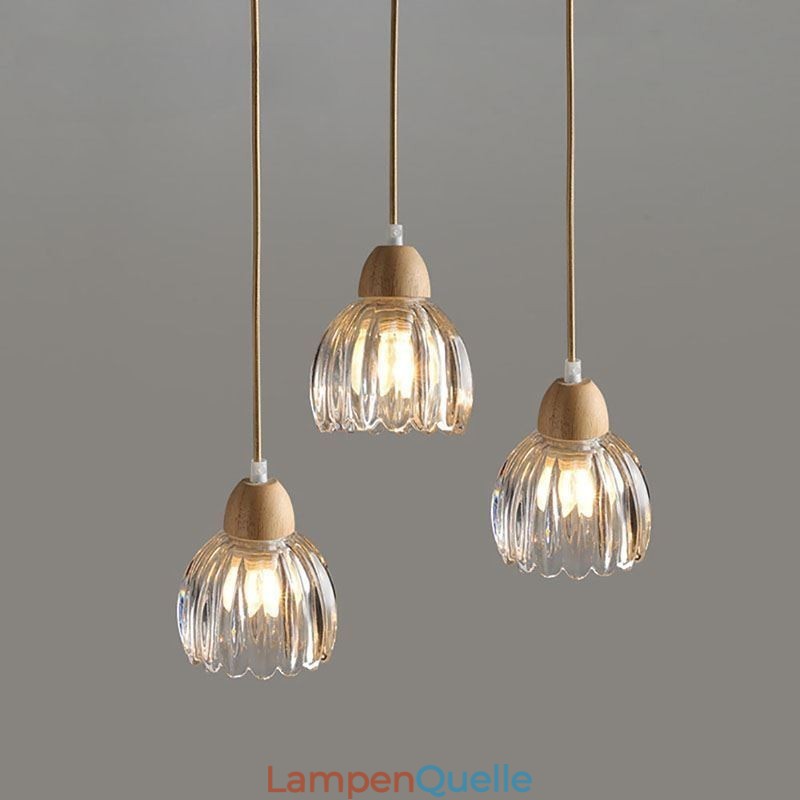 Glas Pendelleuchte Retro Pastoralen Stil Insel Deckenleuchte Gummi Holz Dekorative Lampe