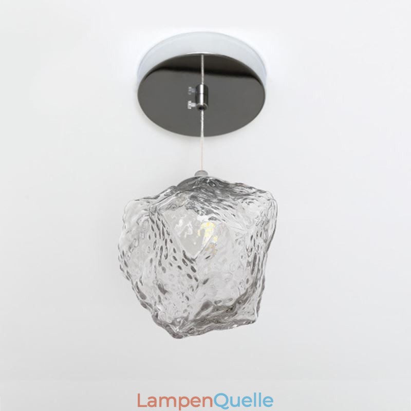 Glas Pendelleuchte Retro Dekolampe Eiswürfelförmiger Lampenschirm