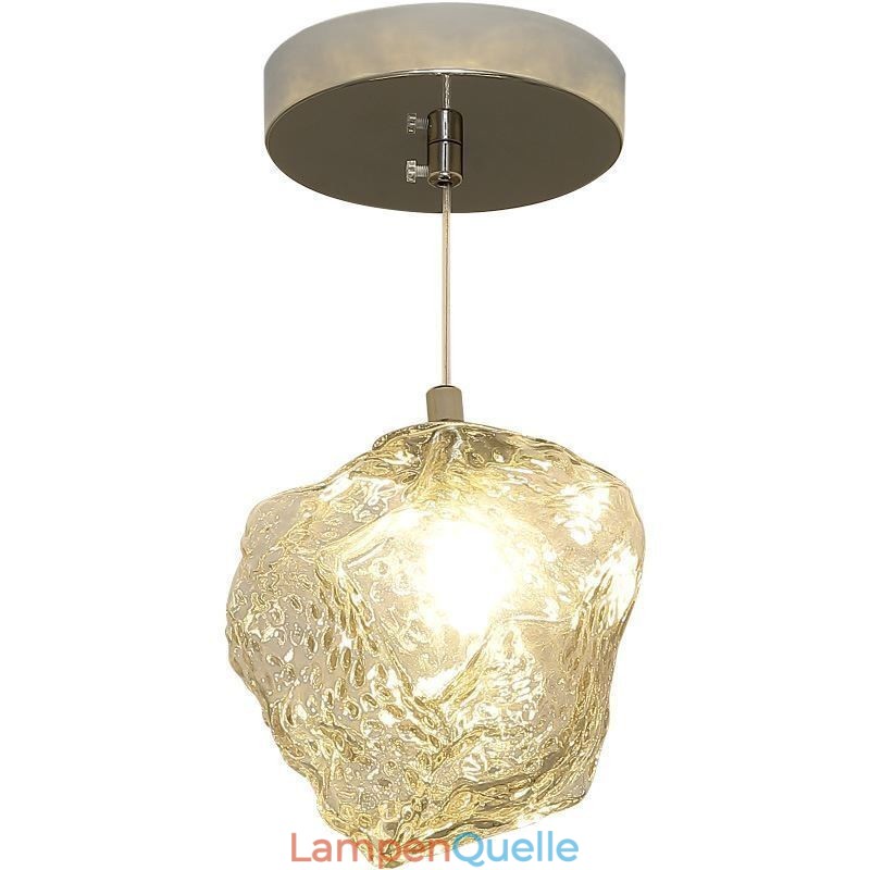 Glas Pendelleuchte Retro Dekolampe Eiswürfelförmiger Lampenschirm