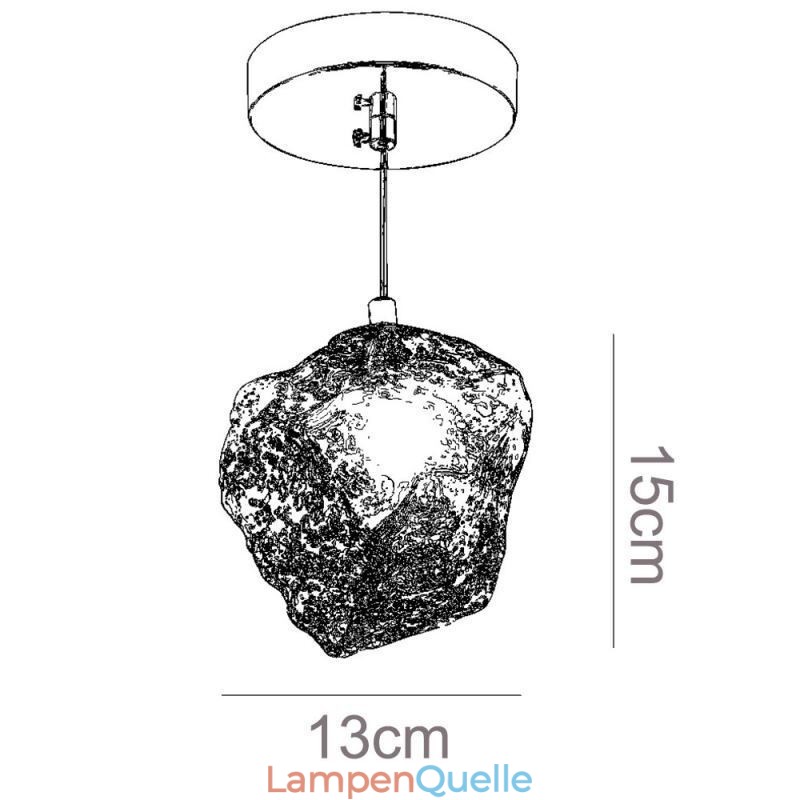 Glas Pendelleuchte Retro Dekolampe Eiswürfelförmiger Lampenschirm