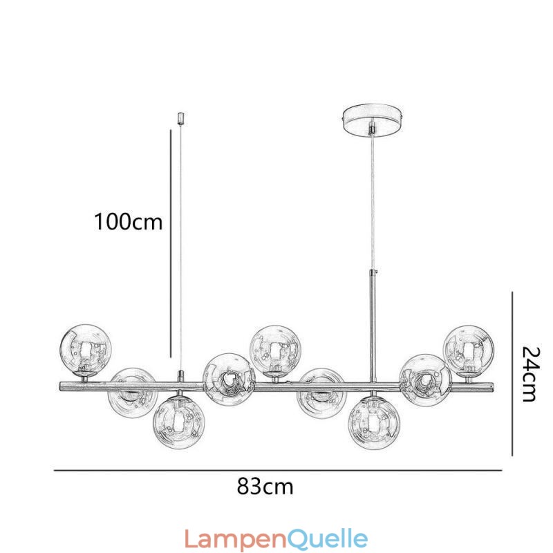 Pendelleuchte Moderne einfache magische Bohnen Molekular Schmiedeeisen Glas Deckenleuchte