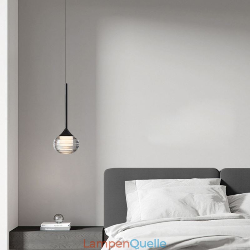 Einfache Glas Pendelleuchte Schwarz Dekorative Deckenleuchten