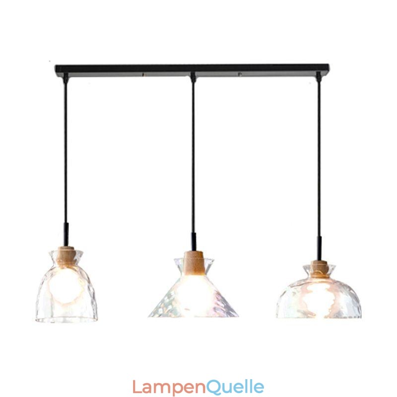 Moderne einfache Pendelleuchte wasserdurchlässiges Glas 3 Deckenleuchte Nachttischlampe