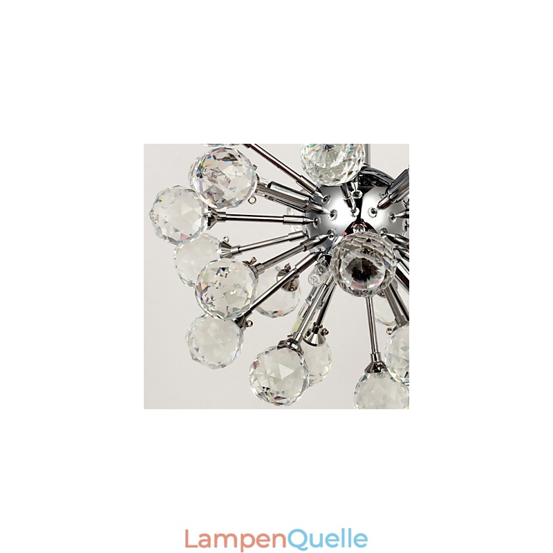 Moderne zeitgenössische Kristall Mini Stil Chrom Metall Kronleuchter Unterputz