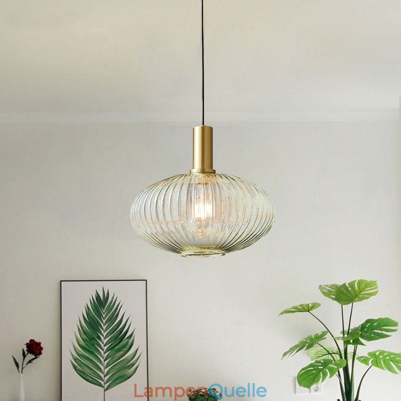 Moderne Pendelleuchte mit einer Leuchte aus Glas, Pendelleuchte, Insel